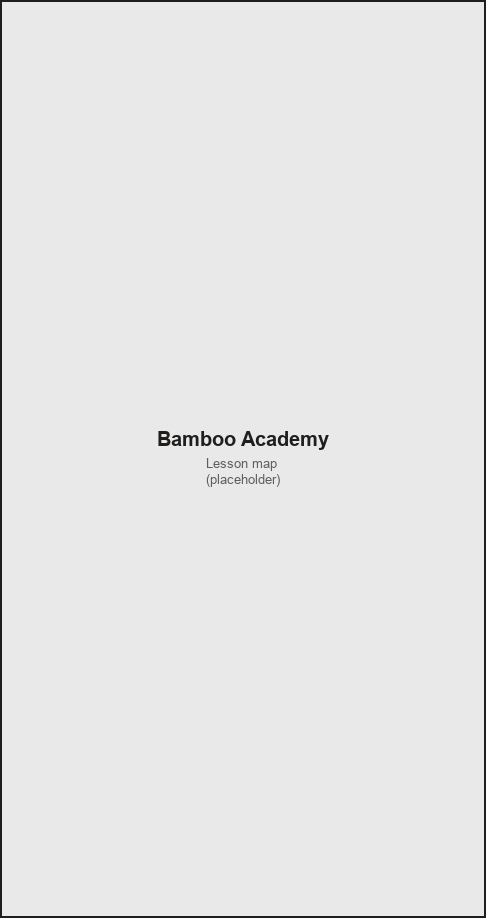 Bamboo Academy lesson map screen on a phone