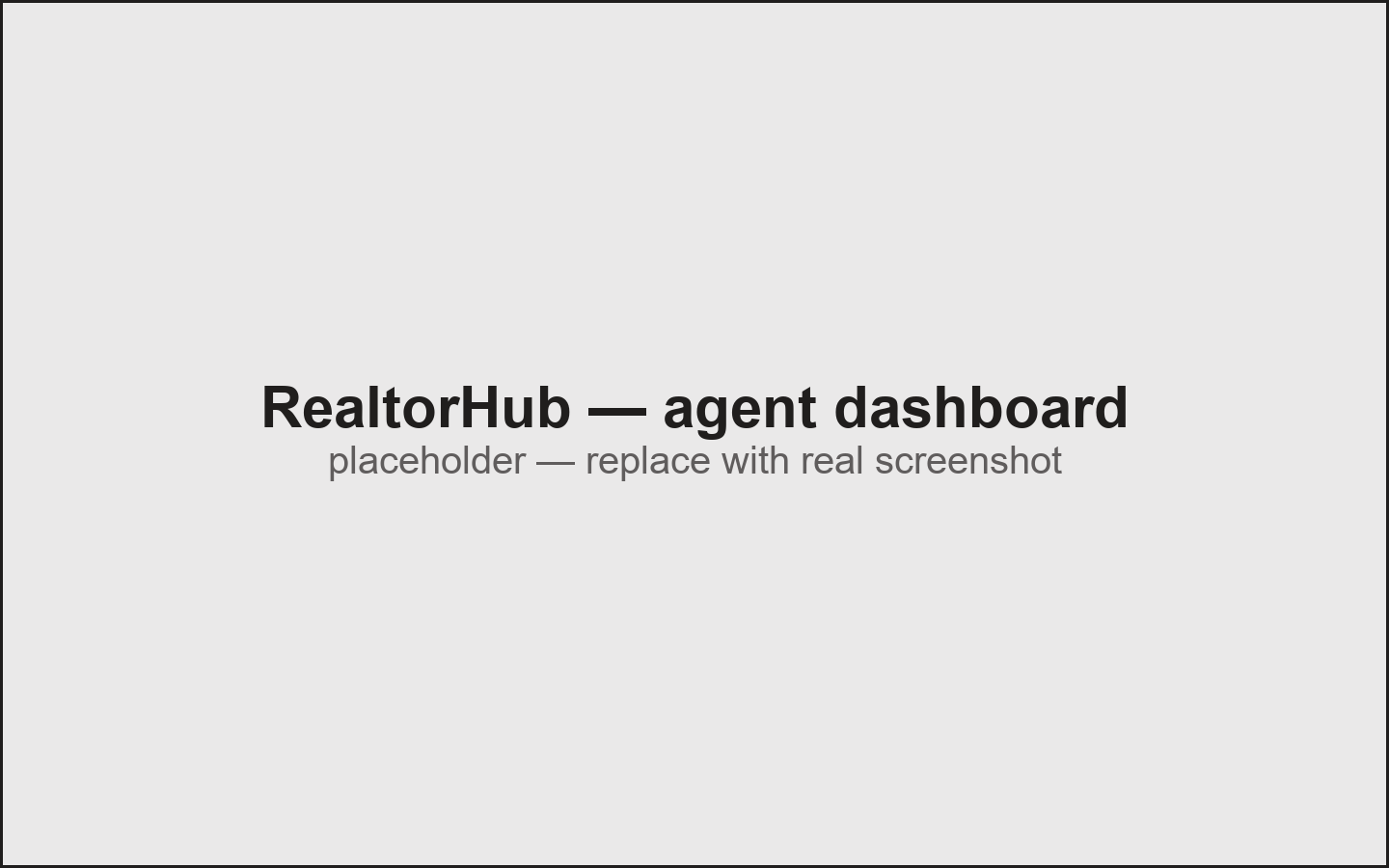 RealtorHub agent dashboard, showing active listings and rental applications in progress